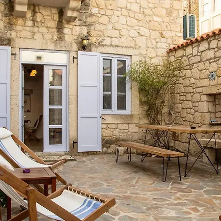 Marvelous Stonehouse With Backyard And Fireplace In Cesme